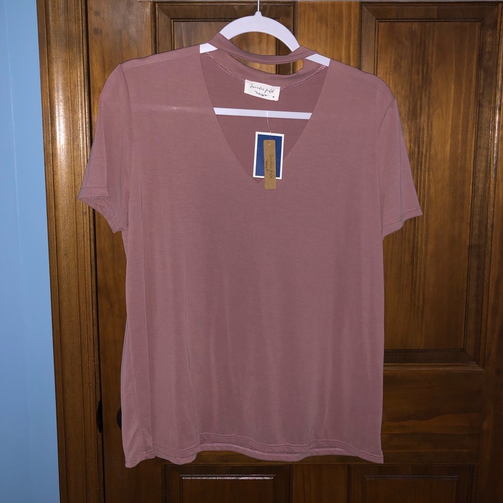 Mauve V-Neck Tee